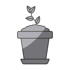 Plant inside pot icon. Gardening nature green and home theme. Isolated design. Vector illustration