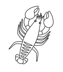 lobster seafood animal isolated icon vector illustration design