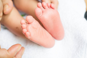 Portrait of a baby , newborn baby feet