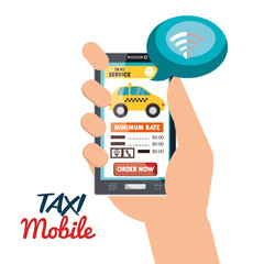 taxi mobile connection virtual icon vector illustration eps 10