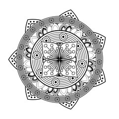 Mandale icon. Bohemic ornament indian and decoration theme. Black and white design. Vector illustration
