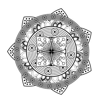 Mandale icon. Bohemic ornament indian and decoration theme. Black and white design. Vector illustration