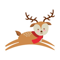 reindeer winter clothes icon vector illustration design