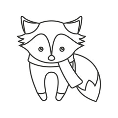 fox winter clothes character vector illustration design