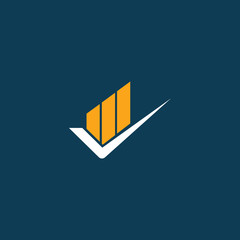 statistic logo with tick
