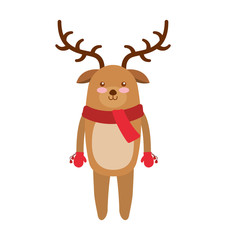 reindeer winter clothes icon vector illustration design