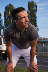 portrait of a young man on jogging