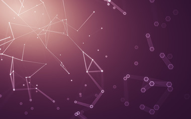 Abstract polygonal space low poly dark background, 3d rendering