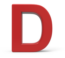 3d red letter D