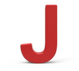 3d red letter J