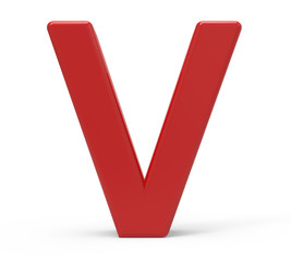 3d red letter V