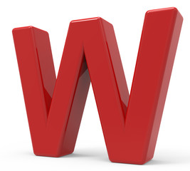 3d red letter W