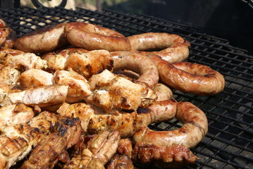 Food meat on grill