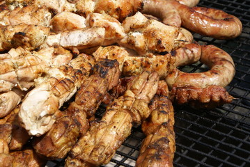 Food meat on grill
