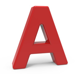 3d red letter A
