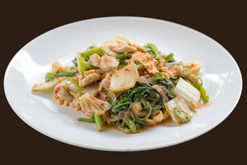 dry suki yaki thai food on dish