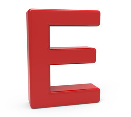 3d red letter E