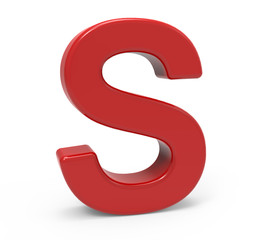 3d red letter S