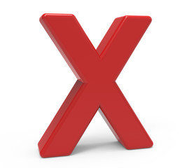 3d red letter X