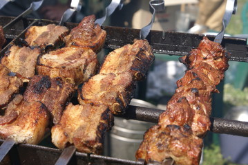 Food meat on grill