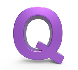 3d purple letter Q