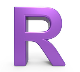 3d purple letter R