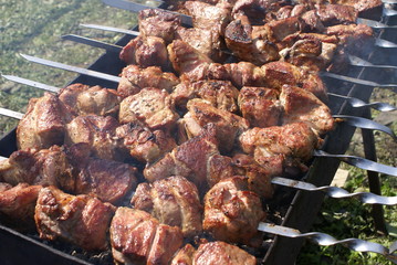 Food meat on grill
