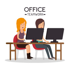 office teamwork people icon vector illustration design