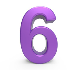 3d purple number 6