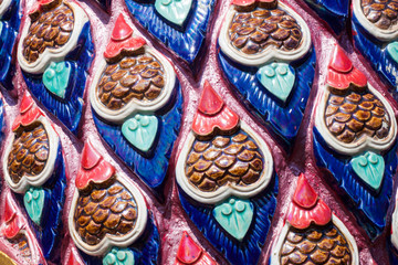 Thai style wall pattern in temple background
