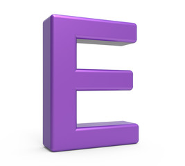 3d purple letter E