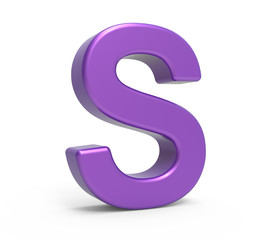 3d purple letter S