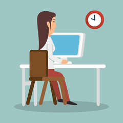 businesswoman working avatar icon vector illustration design