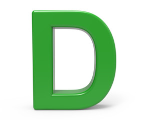 3d green letter D