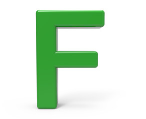 3d green letter F