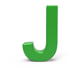 3d green letter J