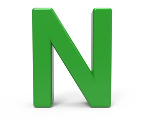 3d green letter N