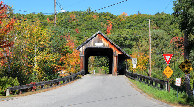 Squam River Covered Bridge In New Hampshire