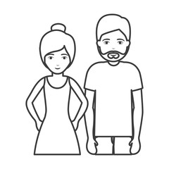 Woman and man cartoon silhouette icon. Couple relationship family love and romance theme. Vector illustration