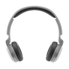 Gray headphone on white background.