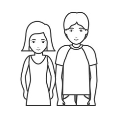 Woman and man cartoon silhouette icon. Couple relationship family love and romance theme. Vector illustration