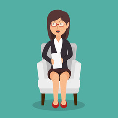 businesswoman working avatar icon vector illustration design