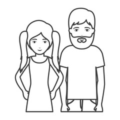 Woman and man cartoon silhouette icon. Couple relationship family love and romance theme. Vector illustration