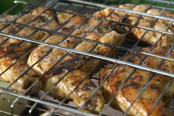 chicken legs on the grill