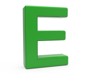 3d green letter E