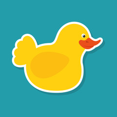 duck plastic toy isolated icon vector illustration design