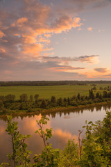 Fototapeta na wymiar Portrait Landscape of the Red Deer River