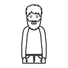 Man cartoon with beard icon. Male avatar person human and people theme. Isolated and silhouette design. Vector illustration