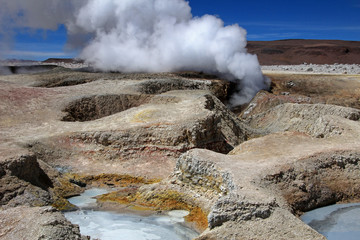 Sol de manana geyser field, southern Bolivia