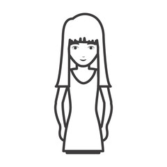 Woman cartoon icon. Female avatar person human and people theme. Isolated and silhouette design. Vector illustration